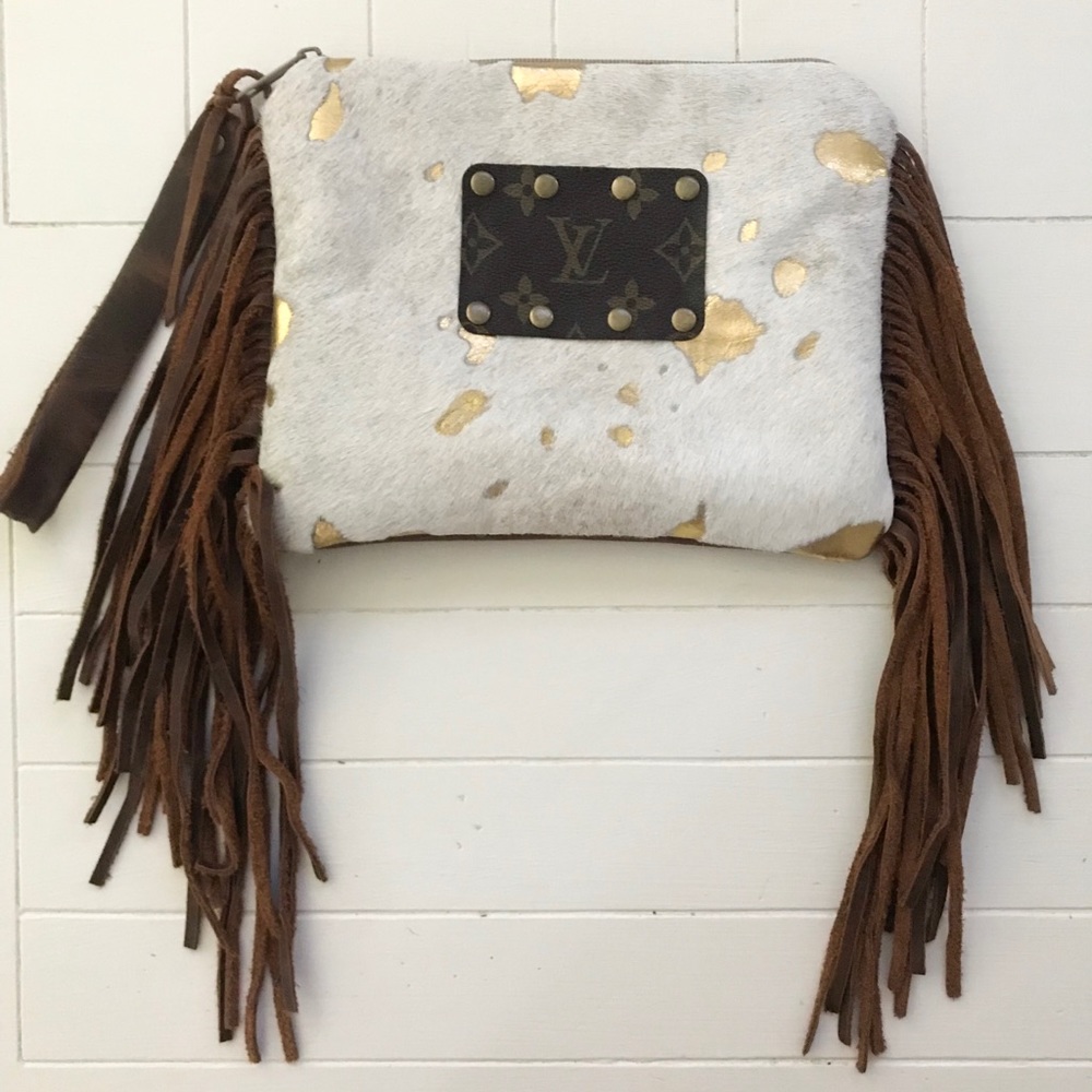 REPURPOSED Louis Vuitton with Cow Hide